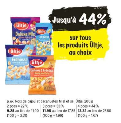 Ültje Noix de cajou et cacahuètes Miel et sel