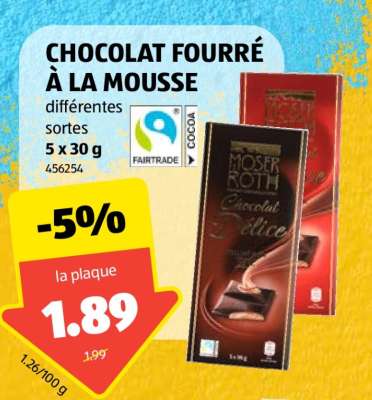 CHOCOLAT FOURRÉ À LA MOUSSE
