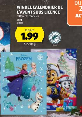 WINDEL CALENDRIER DE L’AVENT SOUS LICENCE