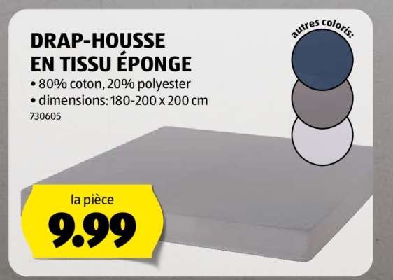 Drap-housse en tissu éponge