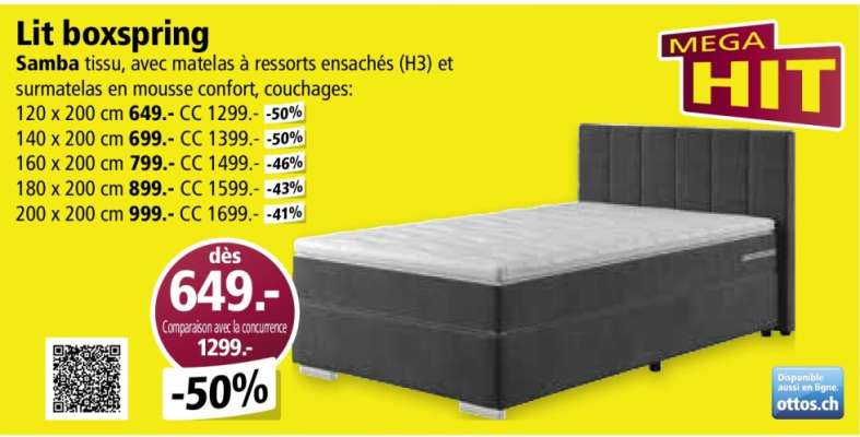 Lit boxspring