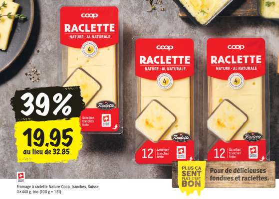 Fromage à raclette nature Coop