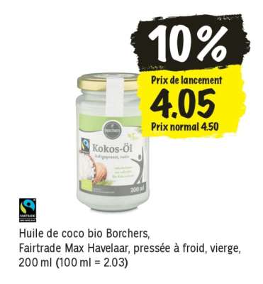 Huile de coco bio Borchers